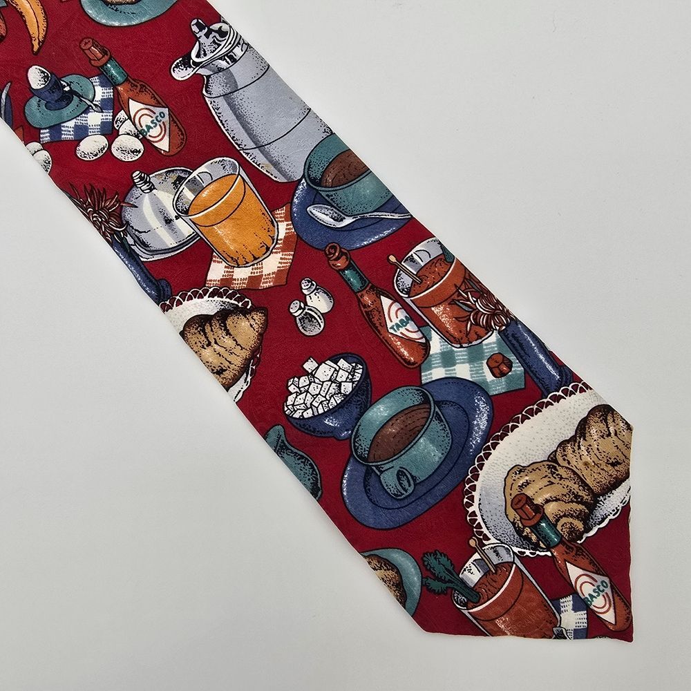 VTG Tabasco Gourmet Print Men's Silk Tie 4x58